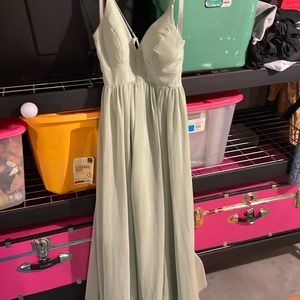 Elegant sage green dress worn once from azazie
